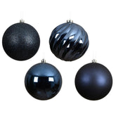 Decoris Shatterproof Baubles Box of 4pcs 14cm - Night Blue